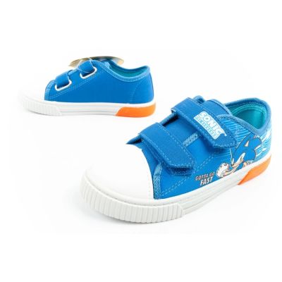 8. Leomil Sonic buty sportowe dziecięce tenisówki lekkie na rzep niebieskie czerwone