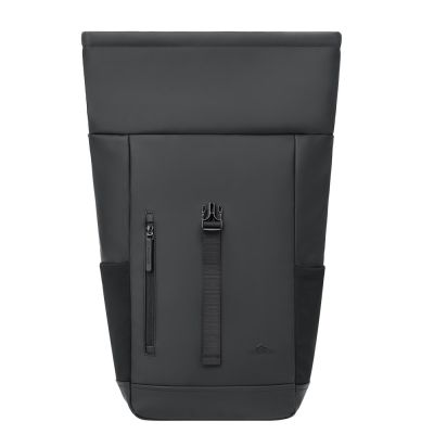 8. Rivacase Eden plecak Plecak rolowany Czarny Poliester, Skóra woskowana (Pull Up)