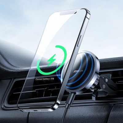 4. Joyroom samochodowy uchwyt magnetyczny bezprzewodowa indukcyjna ładowarka Qi 15 W (kompatybilna z MagSafe do iPhone) czarny (JR-ZS240)