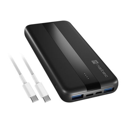 NATEC POWERBANK TREVI SLIM Q V2 10000MAH PD USB-C 20W + USB-A 18W + KABEL USB-C