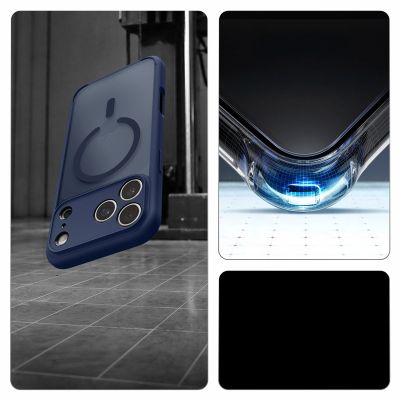 15. Etui Spigen Ultra Hybrid MagSafe na iPhone 18 Pro / 17 Pro - ciemnoniebieskie