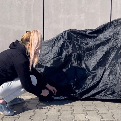 14. Wodoodporny pokrowiec na grilla, pokrowiec na rower, motor, meble ogrodowe plandeka osłona XXL czarny