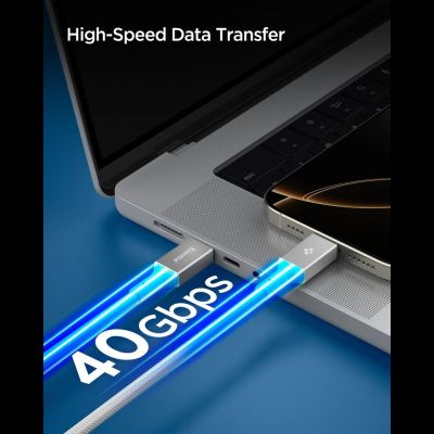 6. Kabel Spigen Essential EB24015CC USB-C / USB-C 240W 150cm - biały