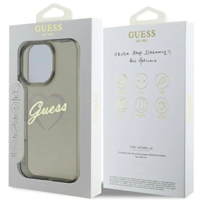 8. Etui Guess IML Heart na iPhone 16 Pro - czarne