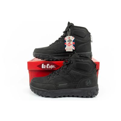 10. Lee Cooper buty sportowe męskie zimowe trekkingowe ocieplane za kostkę czarne