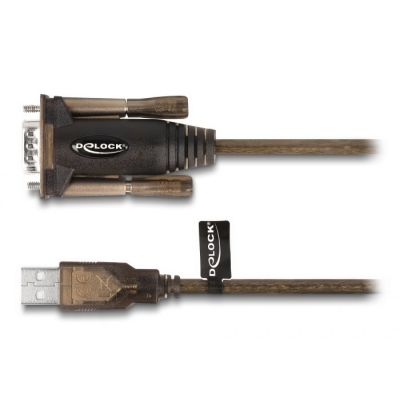 4. DeLOCK Adapter USB 2.0 Typu-A na 1 x szeregowy RS-232 D-Sub 9-pinowy męski ze śrubami, 1,5 m