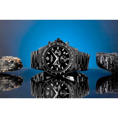 5. Zegarek Męski Giewont Chronograph Sapphire Czarny GW3520-B1