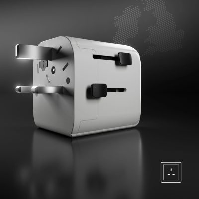 7. Adapter podróżny SBS uniwersalny - EU 2xUSB-A - biały