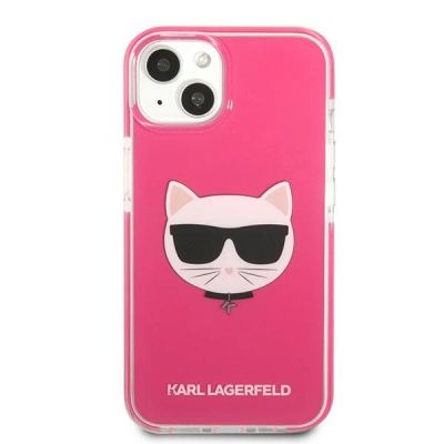 3. Etui Karl Lagerfeld Choupette Head na iPhone 13 - fuksjowy