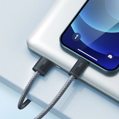 9. Baseus kabel do iPhone USB - Lightning 2m, 2,4A szary (CALD000516)