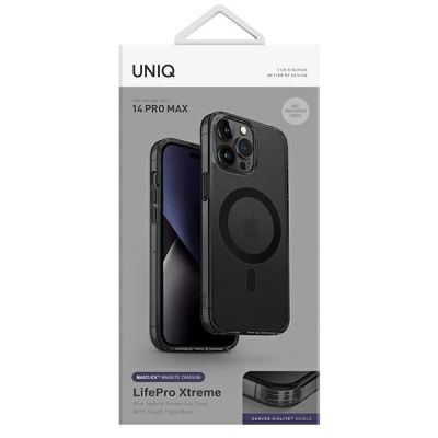 8. Etui Uniq LifePro Xtreme Magclick Charging na iPhone 14 Pro Max - szaro-czarne