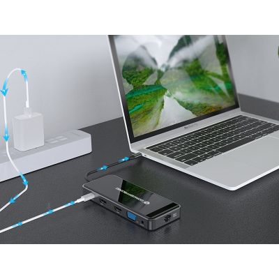 8. Conceptronic DONN14G stacja dokująca Przewodowa USB 3.2 Gen 1 (3.1 Gen 1) Type-C Szary