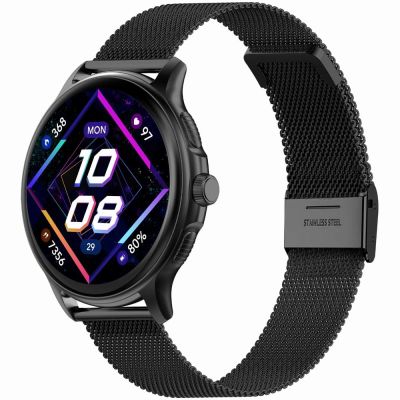 4. Smartwatch Damski GRAVITY GT12-1 Czarny Pasek Silikonowy + Czarna Bransoleta