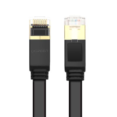 3. Ugreen kabel sieciowy internetowy Ethernet patchcord U/FTP Cat. 7 10Gb/s płaski 0.5m czarny (NW106)