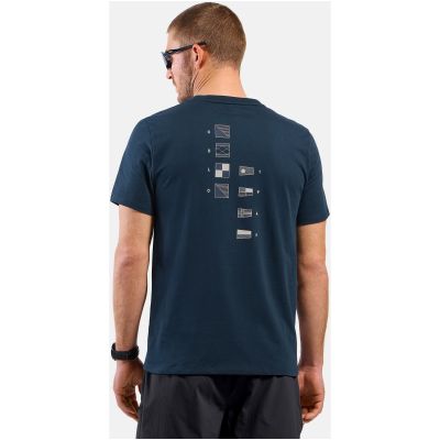 3. Koszulka z krótkim rękawem męska ODLO T-shirt crew neck s/s COTTON BLEND ODLO FLAGS granatowa