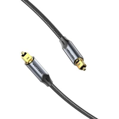 2. Kabel audio optyczny Vention w oplocie z aluminiowym złączem 10m czarny