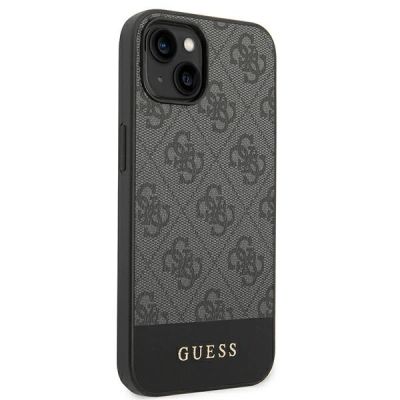 4. Etui Guess 4G Stripe Collection na iPhone 14 / 15 Plus - szare