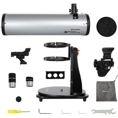 12. Teleskop Celestron StarSense Explorer 150mm Reflektor 459x Czarny, Srebrny