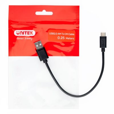 3. UNITEK USB CABLE USB-A — USB-C 25CM, Y-C480BK