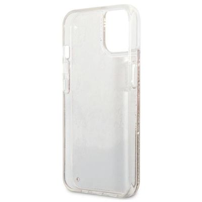 7. Etui Guess Paisley Liquid Glitter na iPhone 13 mini - złote
