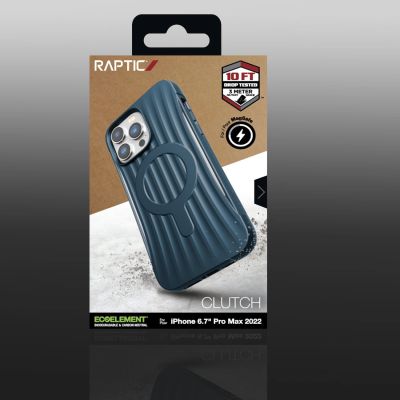 5. Raptic X-Doria Clutch Built Case etui iPhone 14 Pro Max z MagSafe pokrowiec plecki niebieski