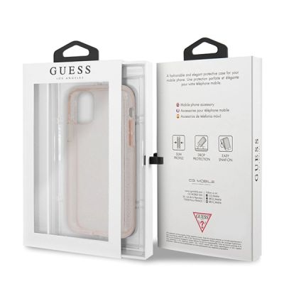 7. Etui Guess Glitter na iPhone 11 Pro - różowe