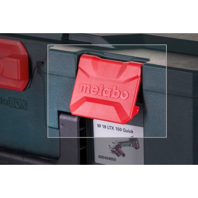 8. Szlifierka kątowa METABO W 18 LTX 150 QUICK (600404650) + walizka metaBOX 165 L Zielony, Czarny