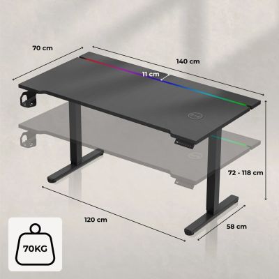 8. Biurko gamingowe Huzaro Hero 8.7 RGB
