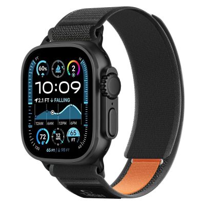 2. Pasek Tech-Protect Nylon Elite na Apple Watch 44 / 45 / 46 / 49 mm - czarno-pomarańczowy