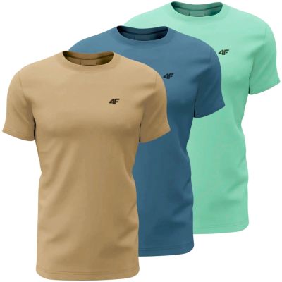 8. T-shirt męski (ZESTAW KOSZULEK 3 SZT.) 4F 4FWSS26TTSHM4481-91S