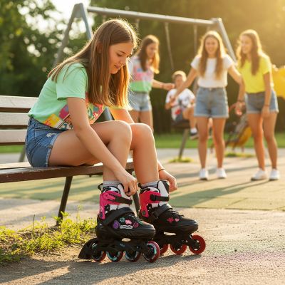 2. NA2053A ŁYŻWOROLKI VIBE RÓŻOWE ROZM. M(37-40) NILS EXTREME