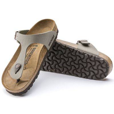 4. Japonki męskie szare Birkenstock Gizeh Birko-Flor Nubuck Stone regular szerokie (43391)