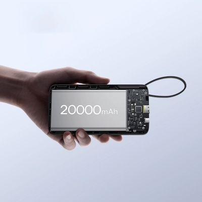 13. Powerbank Baseus Bipow 2 20000mah 20W z cyfrowym wyświetlaczem z wbudowanym kablem USB-C - czarny