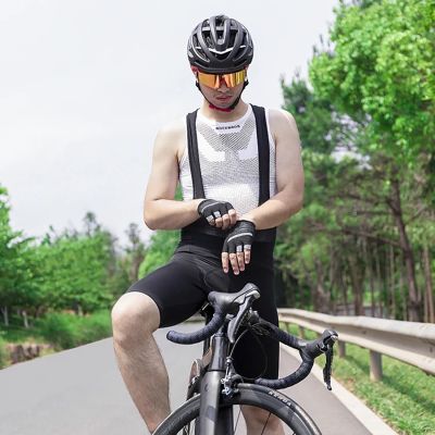 13. Spodenki rowerowe Rockbros RK20024XL krótkie na szelkach z wkładką XXXXL - czarne