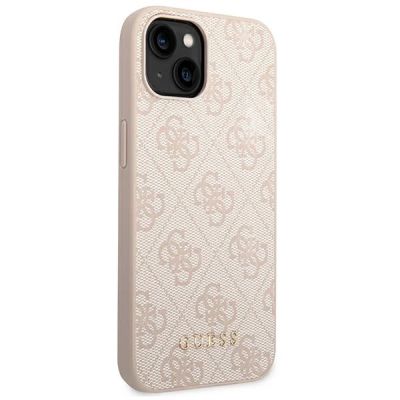 4. Etui Guess 4G Metal Gold Logo na iPhone 14 Plus - różowe