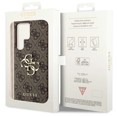 8. Etui Guess 4G Big Metal Logo na Samsung Galaxy S24 Ultra - brązowe