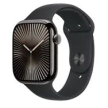 Zegarek Apple Watch Seria 10 GPS + Cellular 46mm Slate Titanium Case z czarnym sportowym paskiem M/L