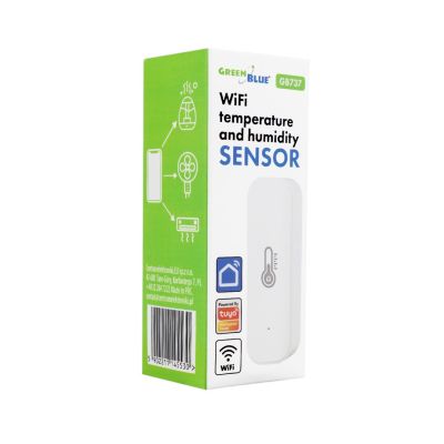 6. GREENBLUE CZUJNIK TEMPERATURY I WILGOTNOŚCI WIFI, ANDROID/IOS/ALEXA/GOOGLE HOME, 3.0V DC, LR03X2 GB737