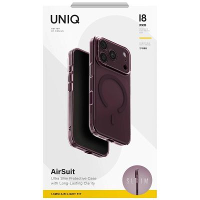 6. Etui UNIQ Airsuit Magclick Charging na iPhone 18 Pro / 17 Pro - burgundowe