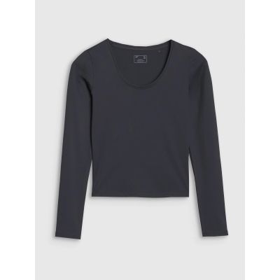 6. Longsleeve slim gładki damski 4F 4FRSS25TLONF511-20S