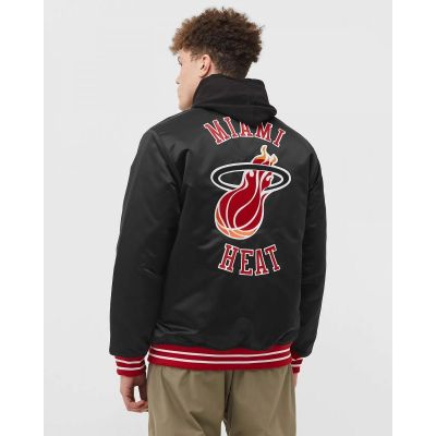 3. Kurtka Mitchell & Ness NBA Heavyweight Satin Jacket Miami Heat M OJBF3413-MHEYYPPPBLCK