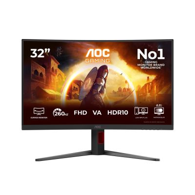 20. Monitor 31,5" AOC G4 C32G4Z 1920x1080px Full HD LCD Curved Czarny, Czerwony