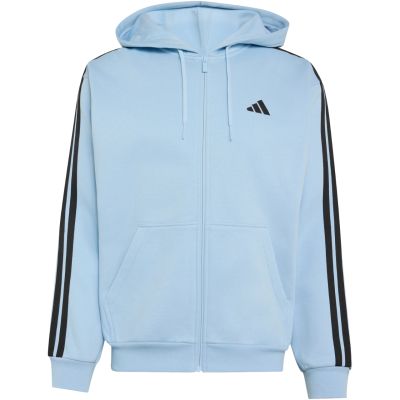 2. Bluza męska adidas Essentials 3-Stripes Fleece Full-Zip Hoodie błękitna KY4143