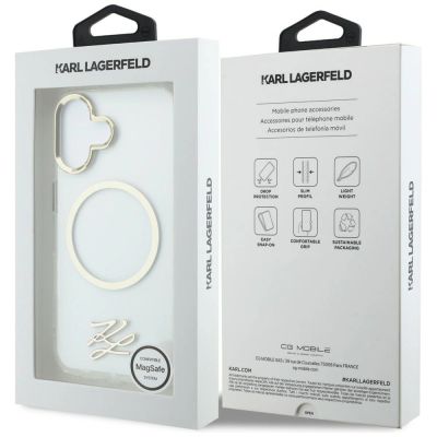 8. Etui Karl Lagerfeld IML KL Script Logo MagSafe na iPhone 17 - przezroczyste