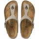 4. Japonki damskie szare-beżowe Birkenstock Gizeh Birko-Flor Nubuck Stone regular szerokie (43391)