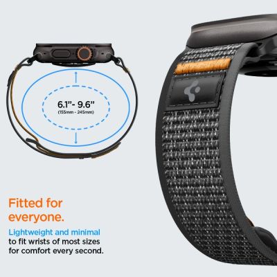 7. Pasek Spigen Athlex Air 2 na Apple Watch (44 / 45 / 46 / 49 mm) - czarno-pomarańczowy