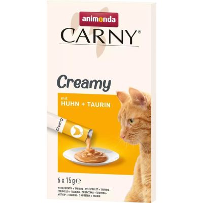 ANIMONDA Carny Creamy z kurczakiem + tauryna 6x 15g