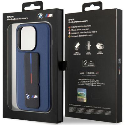 9. Etui BMW M Grip Stand Bicolor na iPhone 15 Pro - granatowe