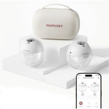 MOMCOZY M5 inteligentny noszony laktator z obsługą aplikacji, szary – podwójny zestaw