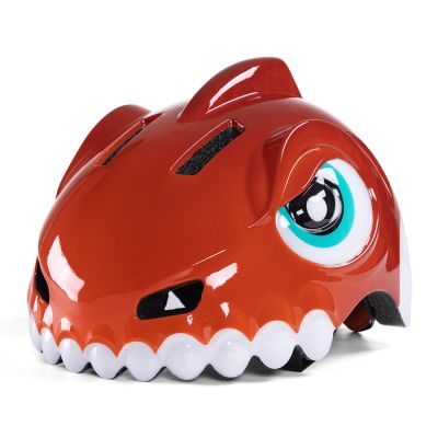 2. Kask rowerowy dziecięcy Wozinsky motyw dinozaur 52-56 cm - czerwony
